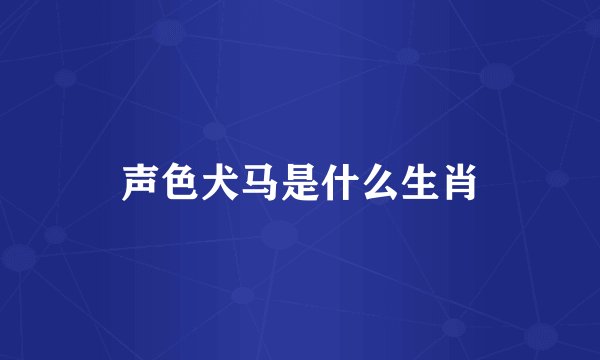 声色犬马是什么生肖