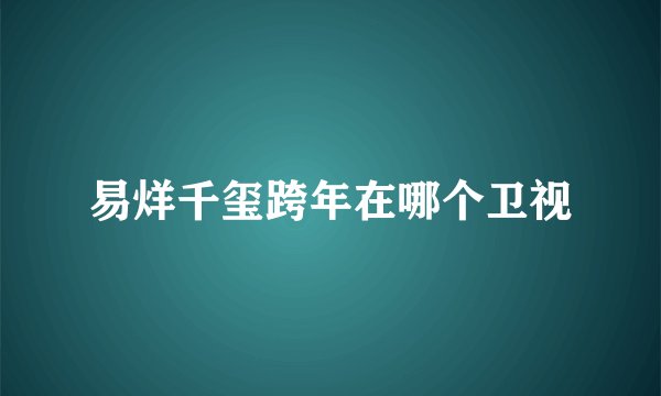 易烊千玺跨年在哪个卫视