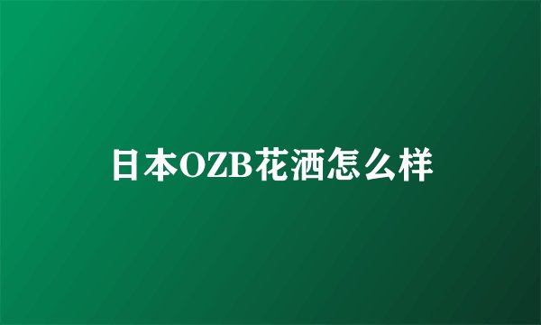 日本OZB花洒怎么样