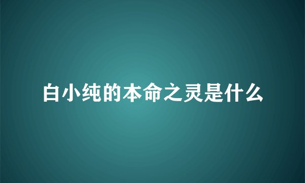 白小纯的本命之灵是什么