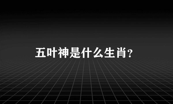 五叶神是什么生肖？