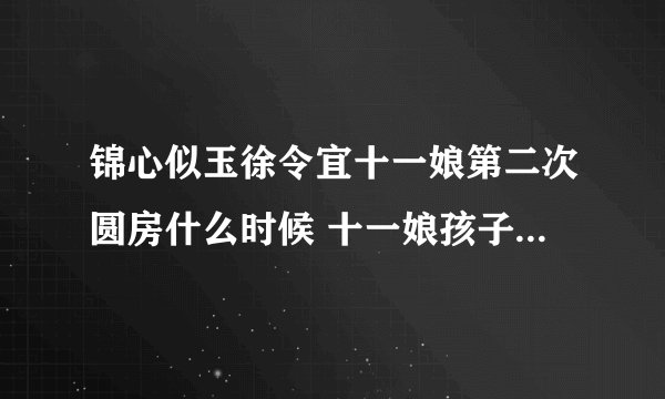 锦心似玉徐令宜十一娘第二次圆房什么时候 十一娘孩子叫什么名字