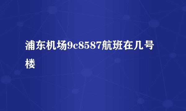 浦东机场9c8587航班在几号楼