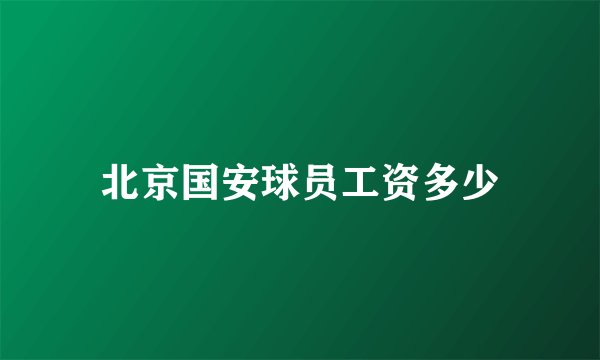 北京国安球员工资多少