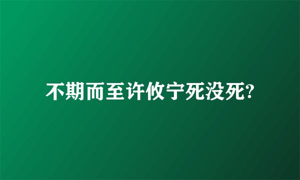 不期而至许攸宁死没死?