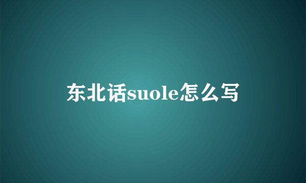 东北话suole怎么写