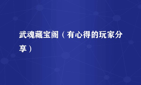 武魂藏宝阁（有心得的玩家分享）