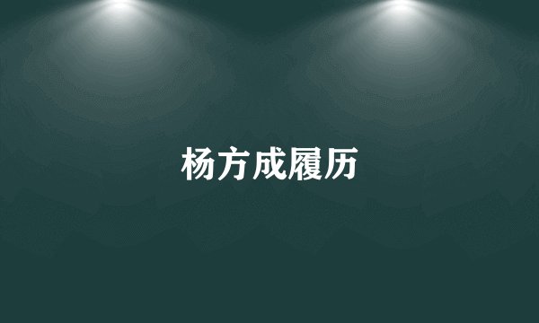 杨方成履历