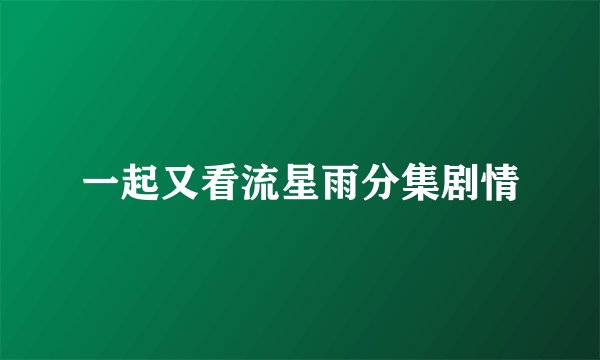 一起又看流星雨分集剧情