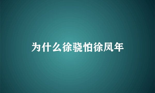 为什么徐骁怕徐凤年