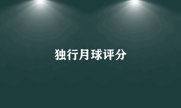 独行月球评分