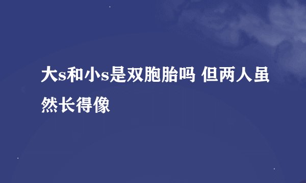 大s和小s是双胞胎吗 但两人虽然长得像