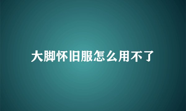 大脚怀旧服怎么用不了