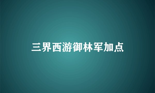 三界西游御林军加点