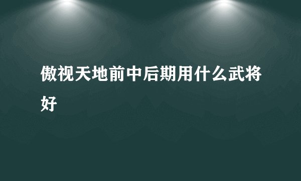 傲视天地前中后期用什么武将好