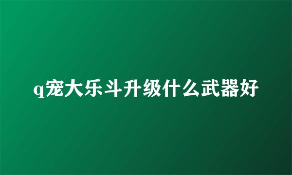 q宠大乐斗升级什么武器好