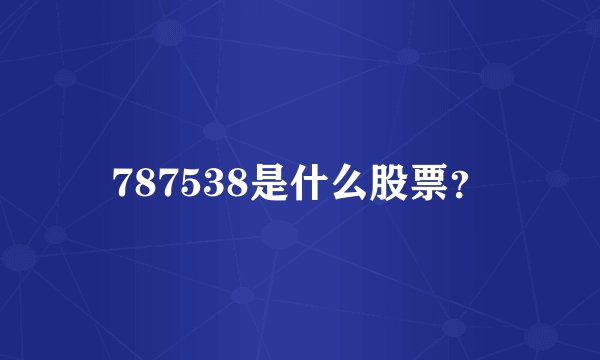 787538是什么股票？