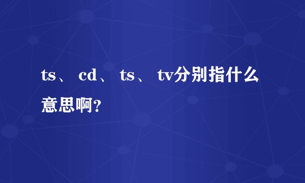 ts、 cd、 ts、 tv分别指什么意思啊？
