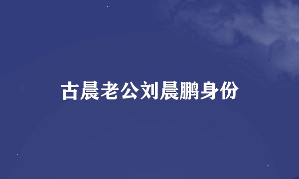 古晨老公刘晨鹏身份