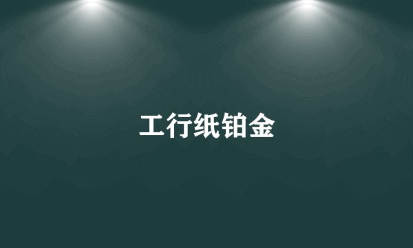 工行纸铂金
