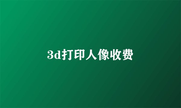 3d打印人像收费