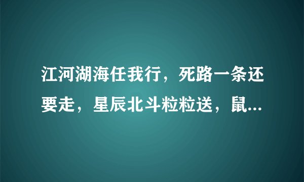 江河湖海任我行，死路一条还要走，星辰北斗粒粒送，鼠目溜转有怪招。请问解哪个生肖?