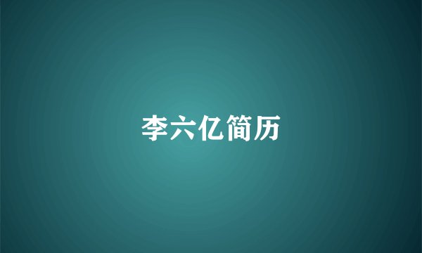 李六亿简历