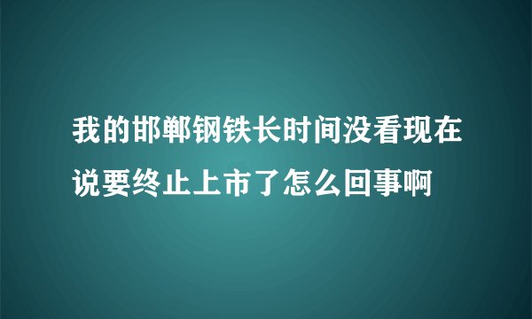 我的邯郸钢铁长时间没看现在说要终止上市了怎么回事啊