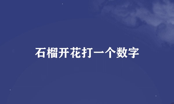 石榴开花打一个数字