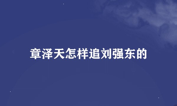 章泽天怎样追刘强东的