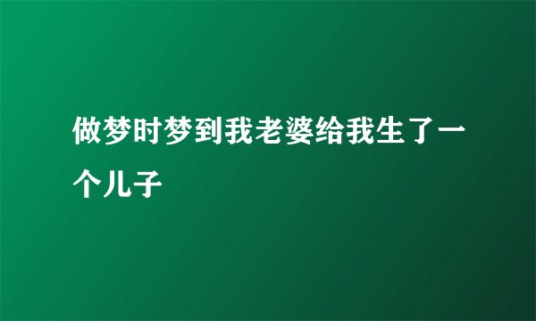 做梦时梦到我老婆给我生了一个儿子