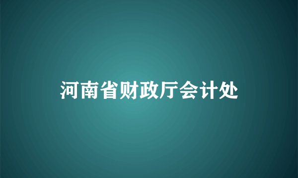 河南省财政厅会计处