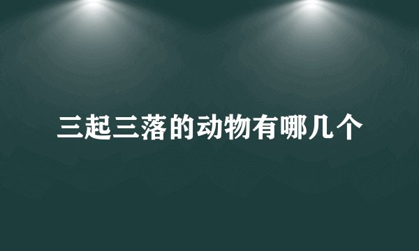 三起三落的动物有哪几个