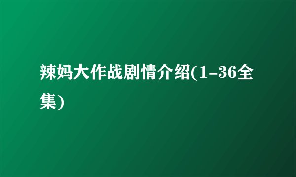 辣妈大作战剧情介绍(1-36全集)