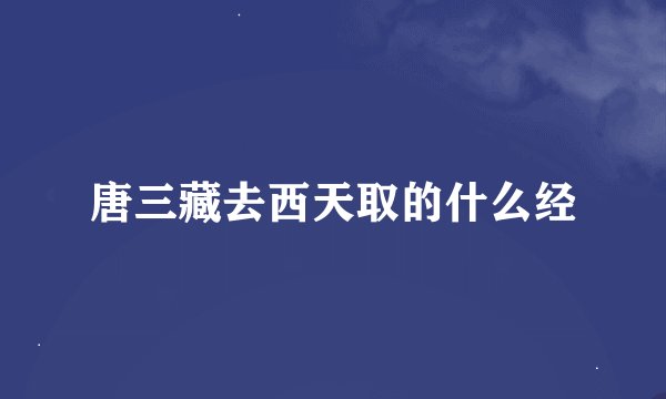 唐三藏去西天取的什么经