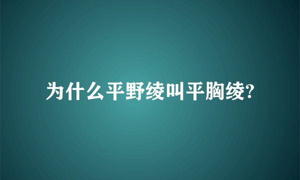 为什么平野绫叫平胸绫?