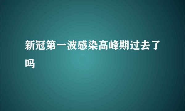 新冠第一波感染高峰期过去了吗