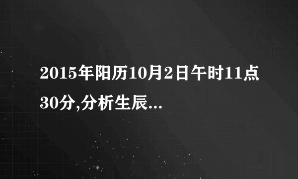 2015年阳历10月2日午时11点30分,分析生辰八字,五行
