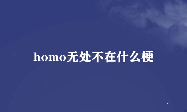 homo无处不在什么梗