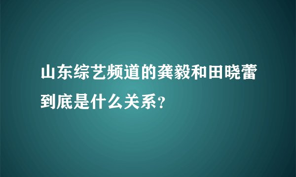 山东综艺频道的龚毅和田晓蕾到底是什么关系？