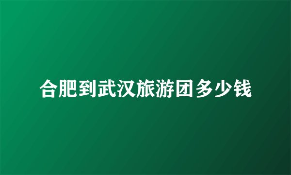 合肥到武汉旅游团多少钱