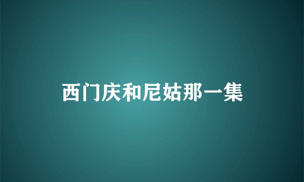 西门庆和尼姑那一集
