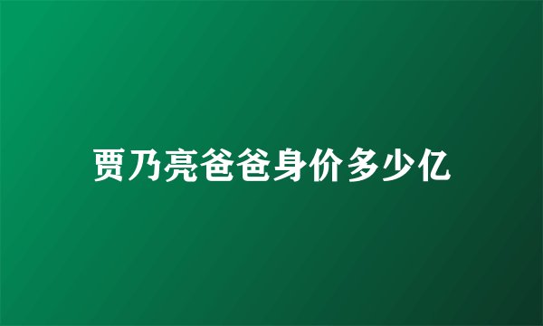 贾乃亮爸爸身价多少亿