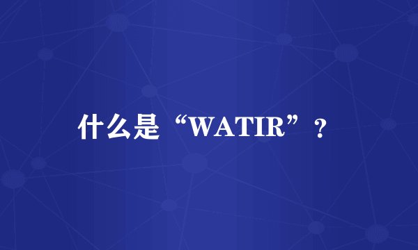 什么是“WATIR”？