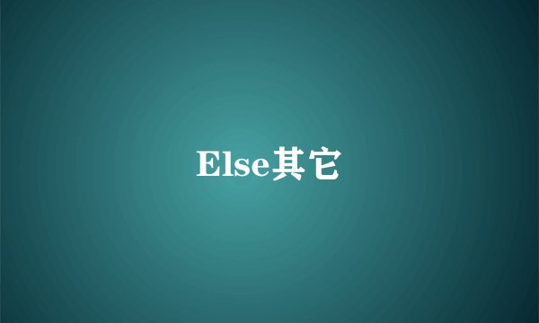 Else其它