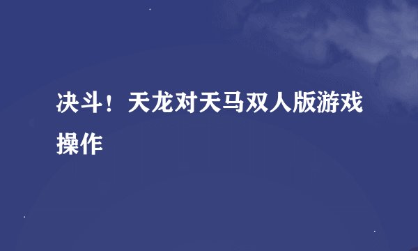 决斗！天龙对天马双人版游戏操作