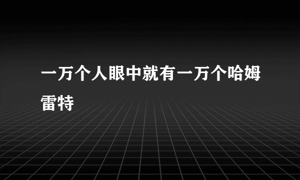 一万个人眼中就有一万个哈姆雷特