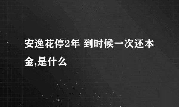 安逸花停2年 到时候一次还本金,是什么