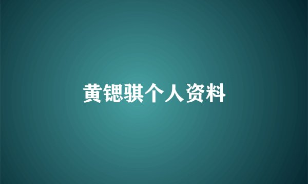 黄锶骐个人资料