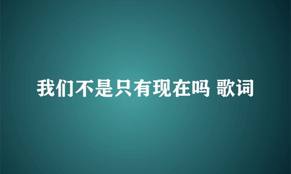 我们不是只有现在吗 歌词